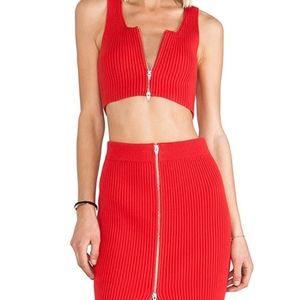 T by Alexander Wang knit skirt set in Blue/Navy size S/XS